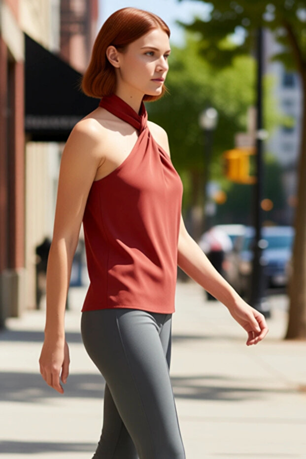 Modal Halter Neckline Blouse Relaxed Fit Summer and Stylish Comfortable