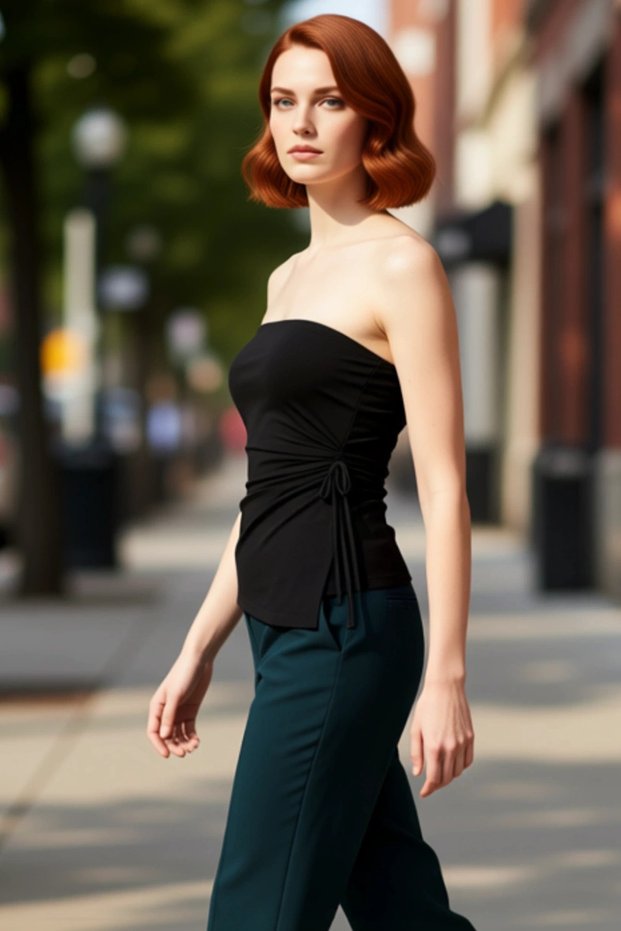 Women's Strapless Detailed Knitted Blouse Stylish and Modern Design Quality Stylish Comfortable Modern Elegant Daily