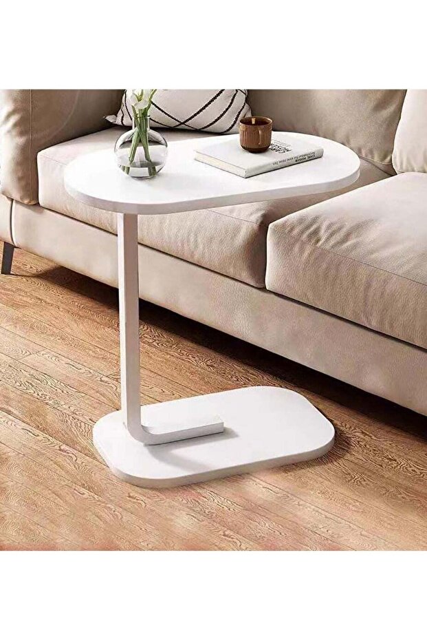 C-Shaped Small Bedside/End Side Table, Space Saving 27.6 in (70 cm)