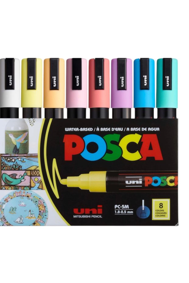 Uniball Posca 0.7 Water-Based Poster Marker Soft Color 8-Piece (Uni-Pc-1Mr) / 8C Sc Set