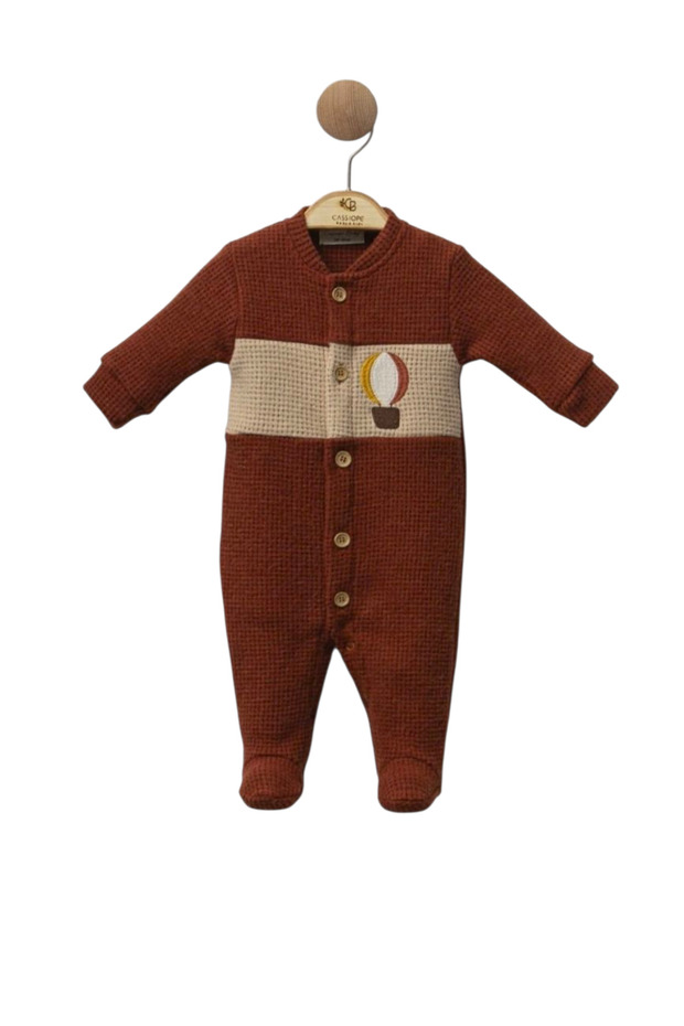 Balloon Embroidered Cage Patterned Jumpsuit - 1