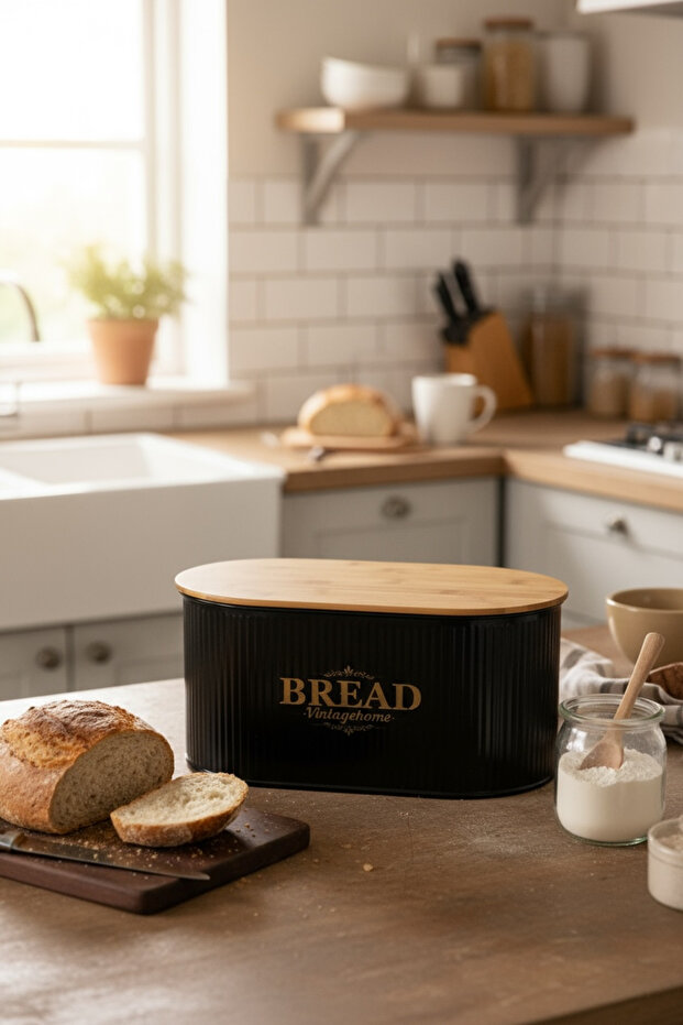 وعاء خبز من الخيزران مع غطاء - منقوش ذاتيًا - 4