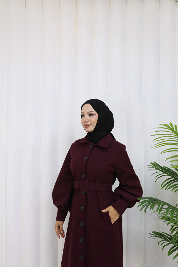 معطف طويل بحزام - 3