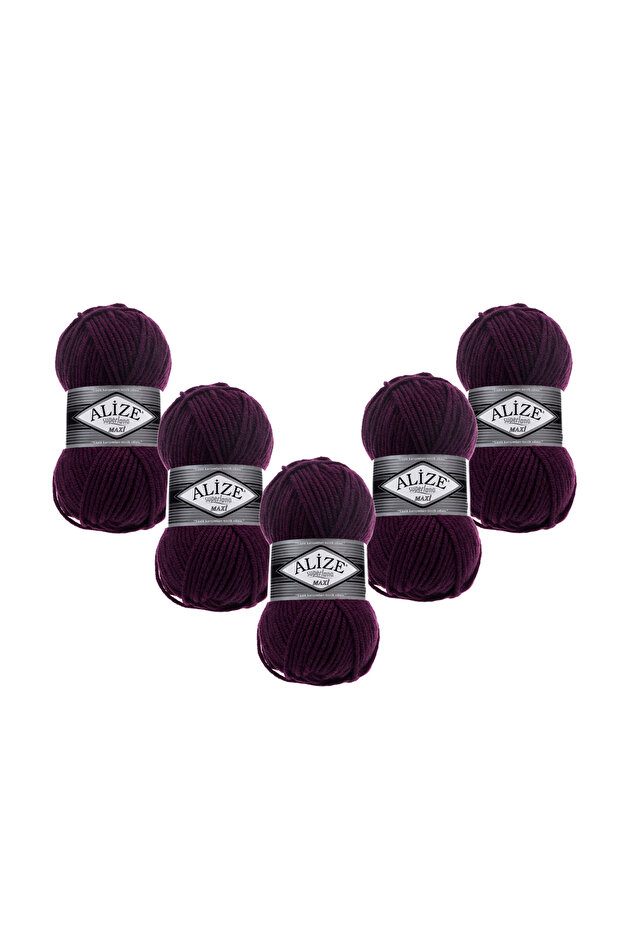 Superlana Maxi 5-Pack – 111 -Thick Knitting Yarn for Winter Sweater Cardigan and Scarf