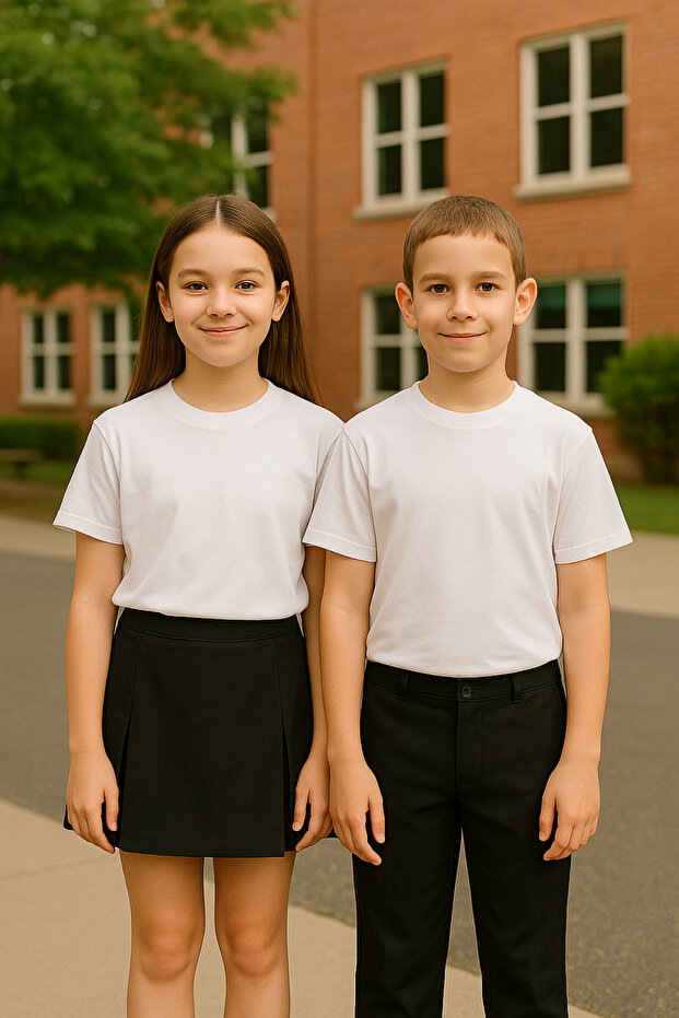 Tricou Junior Unisex - Basic Alb - 1