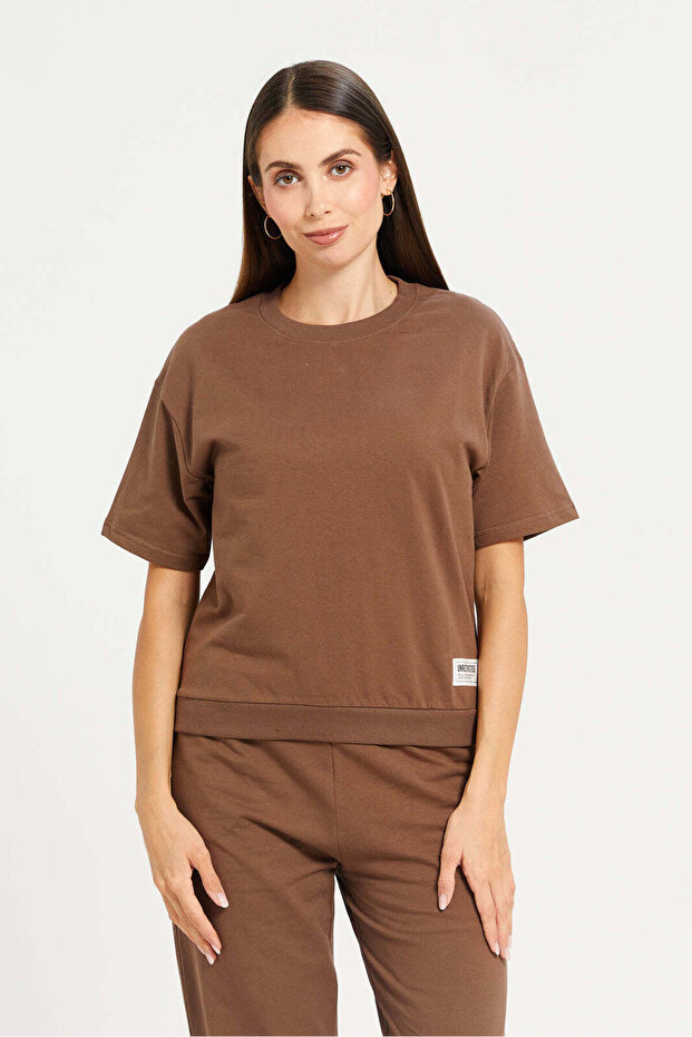 Women Brown Active T-Shirt