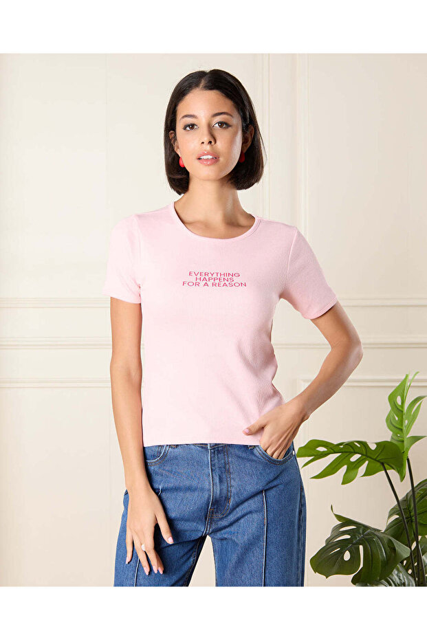 Women Pink Printed T-Shirt