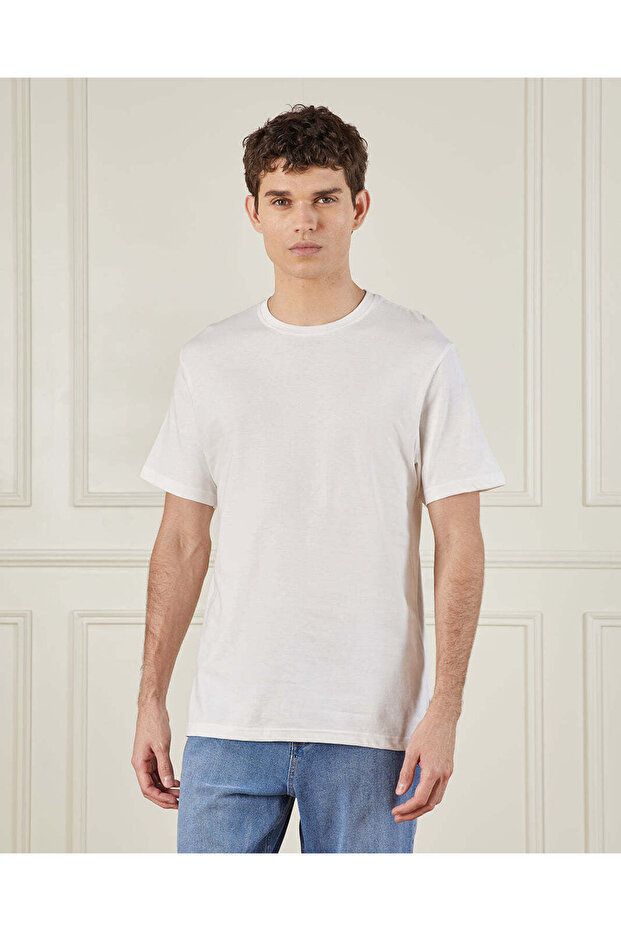 Men Ivory Basic T-Shirt - 1