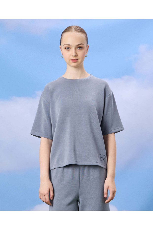 Senior Girls Grey Scuba Top