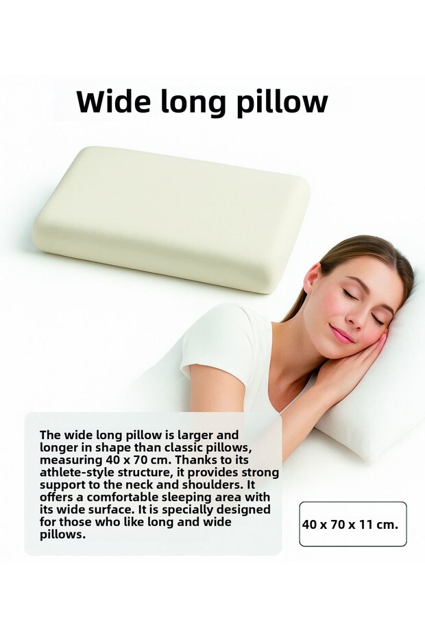 Wide Long Pillow, Comfortable Pillow, Visco Comfortable Pillow, Wide Pillow