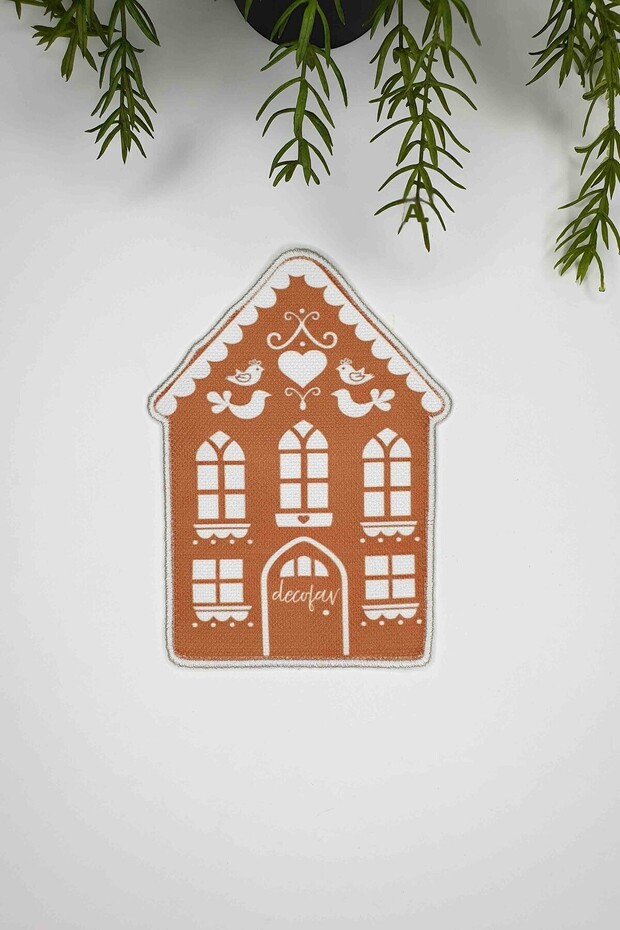 House Shape Heart Gingerbread House Embroidery Edge Cocktail Napkin 1 Piece