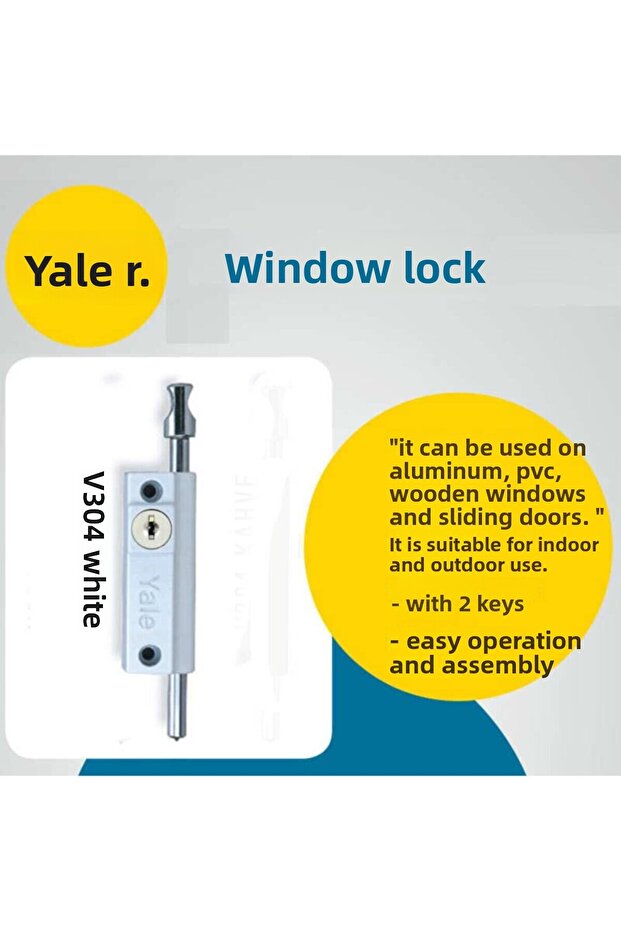 Sliding Door Window Lock White. - 2
