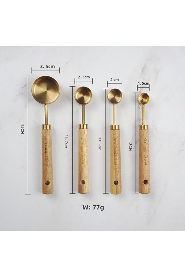 Set of 4 Metal Measuring Spoons