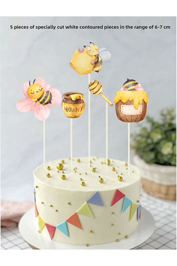 Bee Themed Birthday Cake Decoration *20 Thick Paper Sheets