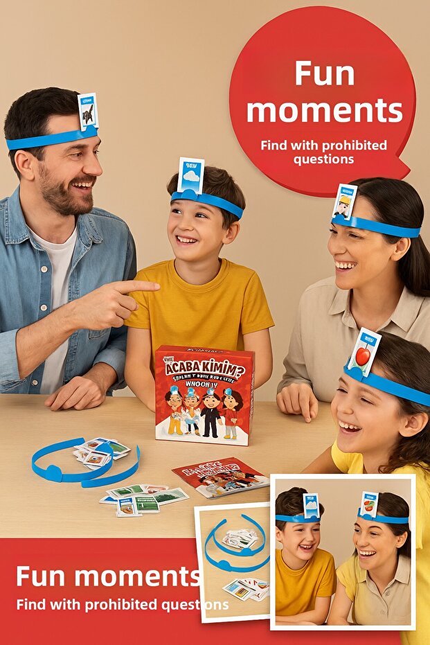 Who Is Mini Acaba? Family Game – Turkish English Card Entertainment Set That Develops Intelligence and Expression Skills