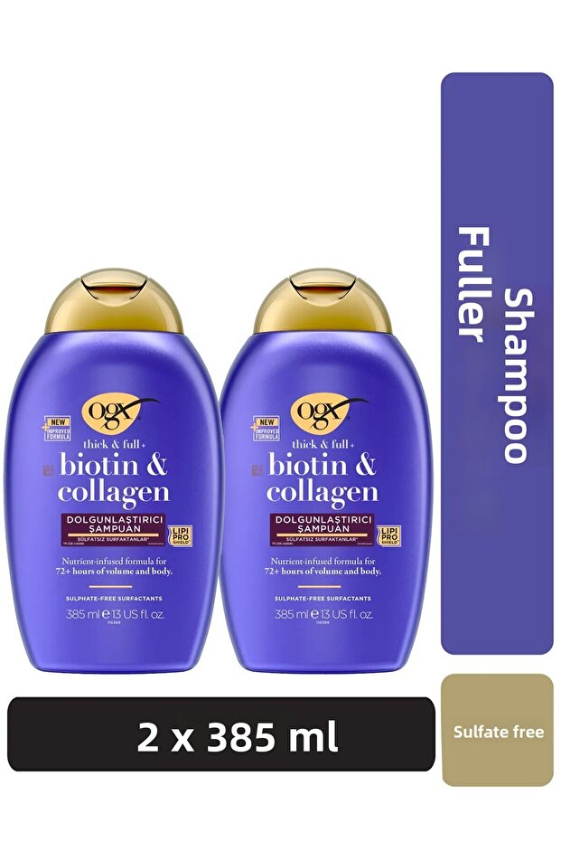 Biotin and Collagen Plumping Shampoo - 385 ml x2 Pieces Lstlkkzmt75k