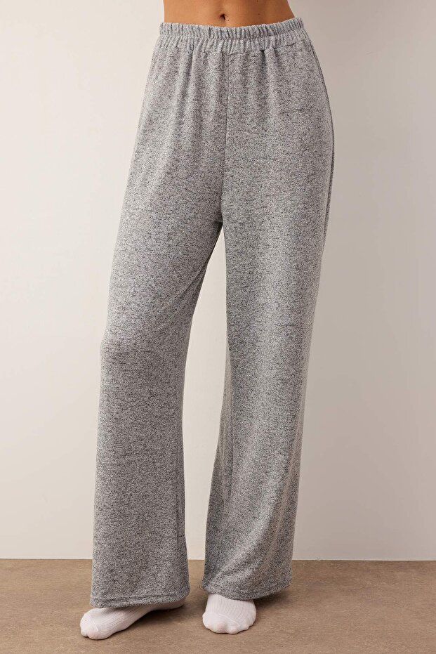 Gri Yumoş Örme Pantolon TWOAW21PL0094 - 3