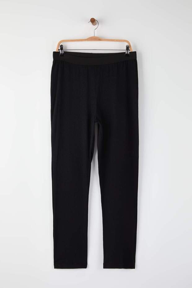 Siyah-Füme Regular Fit 2 li Örme Unisex Pijama Altı Eşofman TMNAW25PJ00016 - 4