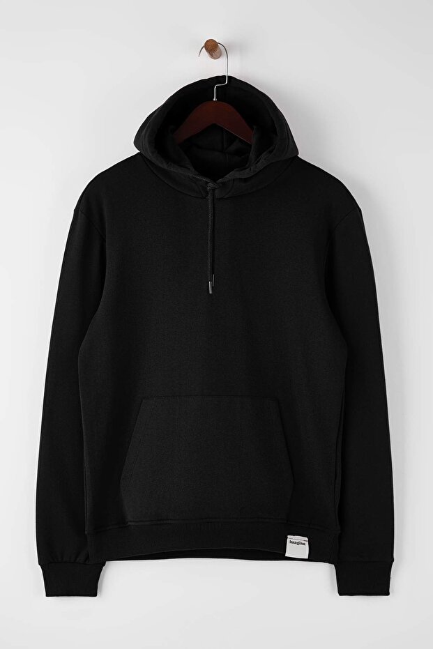 Siyah-Kahverengi 2'li Paket Kapüşonlu Regular Kesim İçi Polarlı Sweatshirt TMNAW24SW00000 - 10