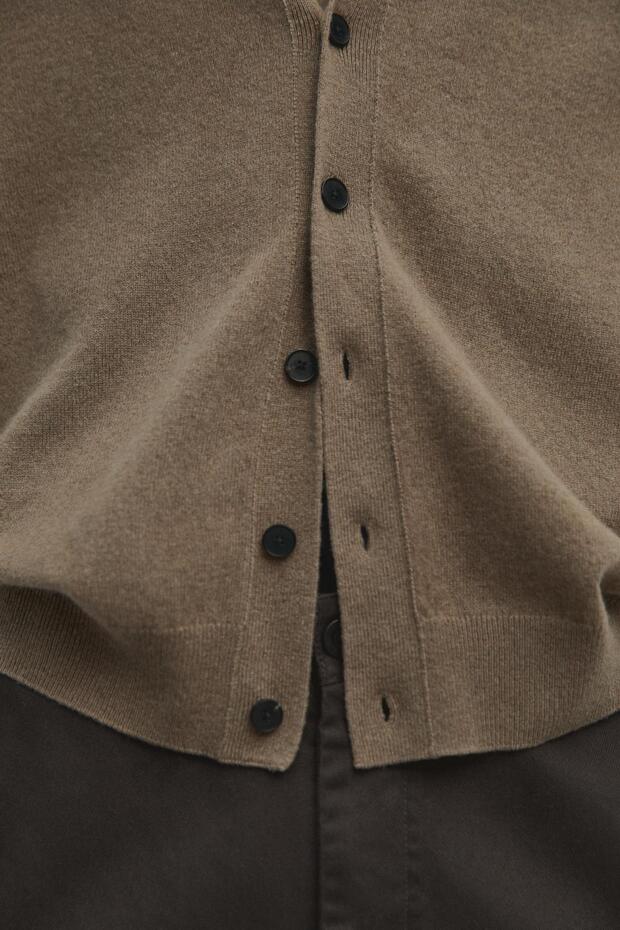 Yün karışımlı V yaka triko hırka - 4