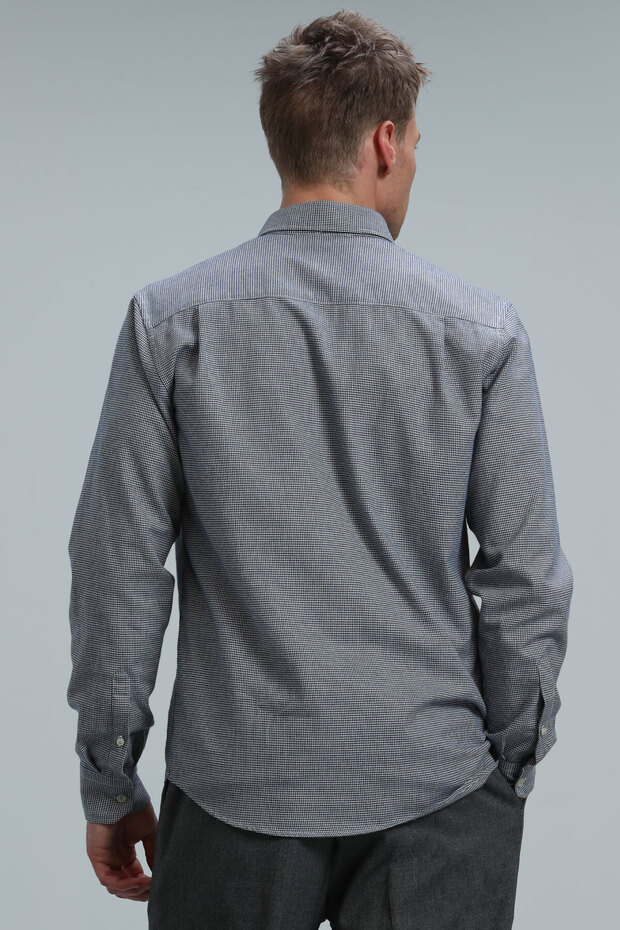 Karın Erkek Basic Gömlek Regular Fit Lacivert - 6