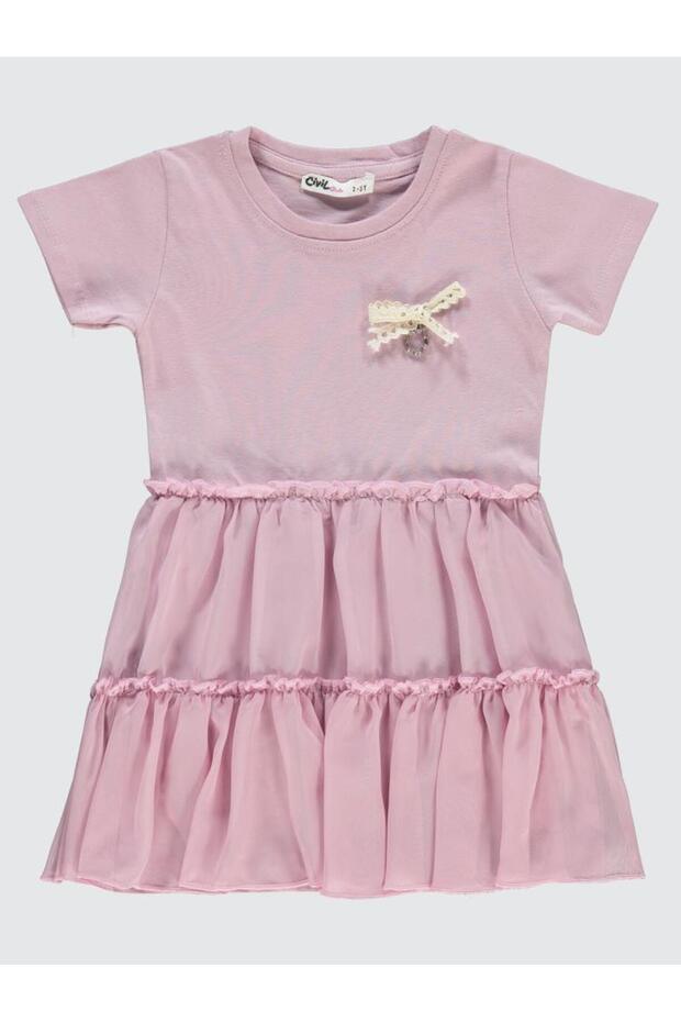 2-5 Years Old Dress with Ruffle Accessories - Lilac