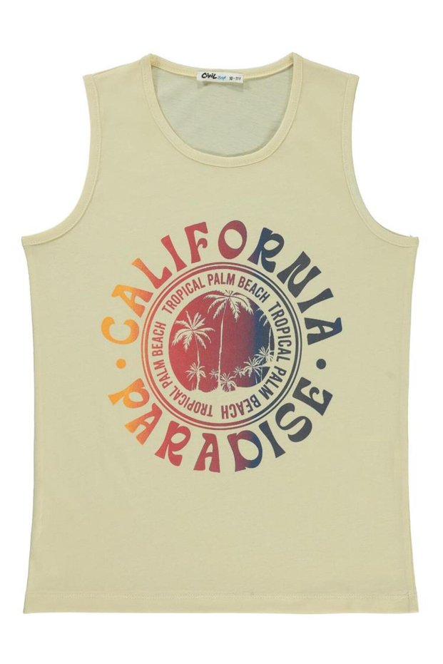 California Printed 10-13 Years Old T-Shirt - Beige 10-11 Years Old