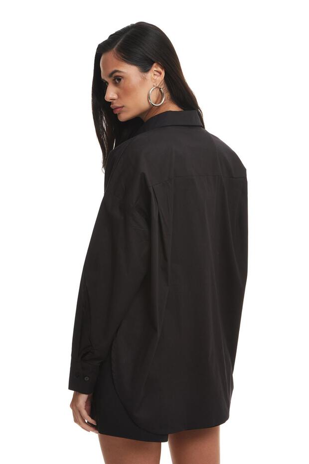 Owersize Gömlek-sıyah - 4