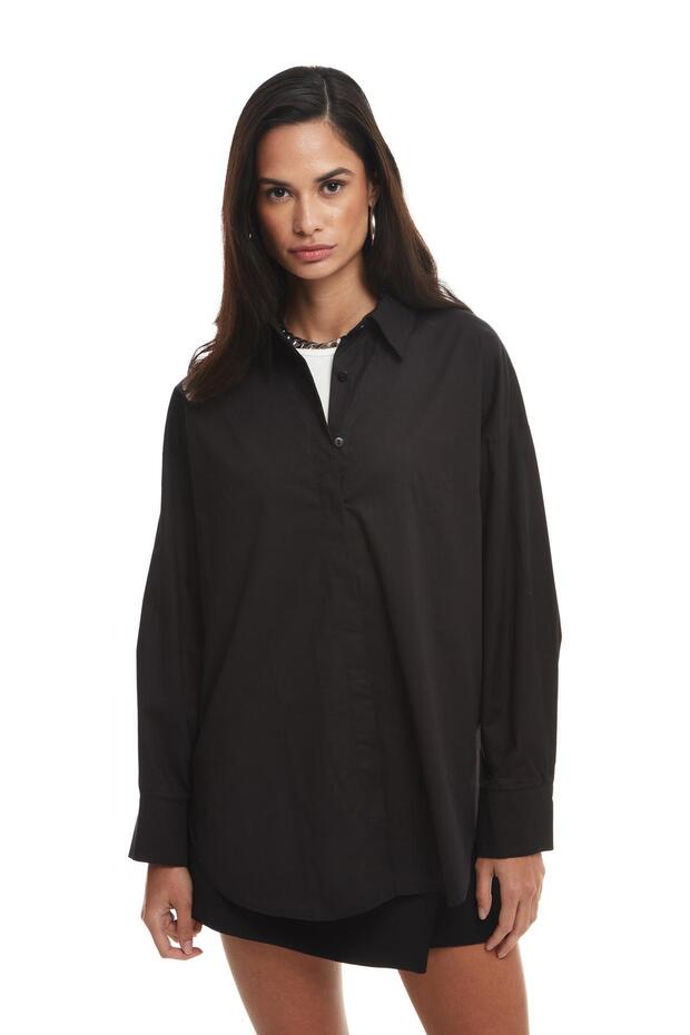 Owersize Gömlek-sıyah - 1