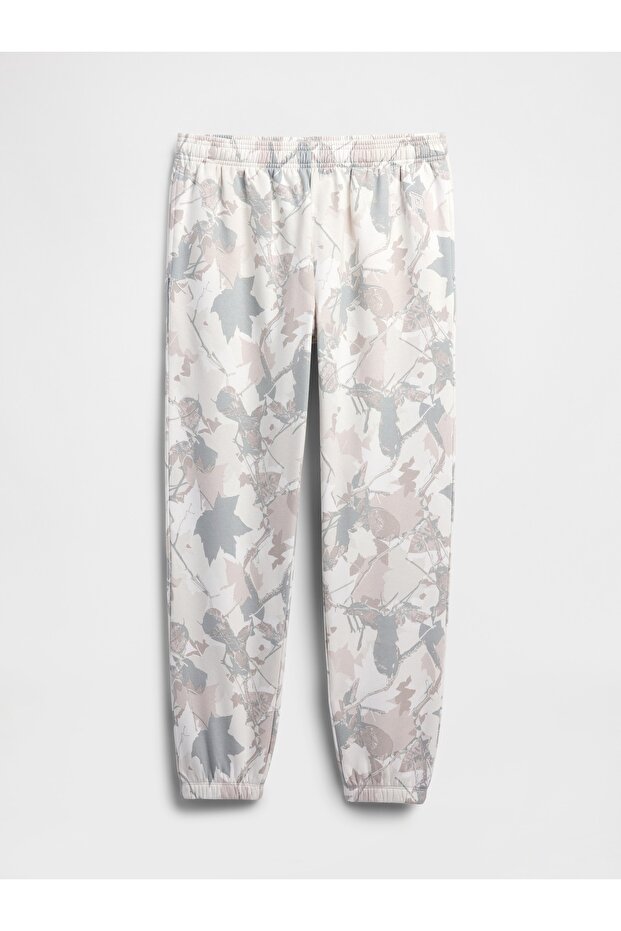 Erkek Gri Relaxed Kamuflaj Logo Jogger Eşofman Altı - 2