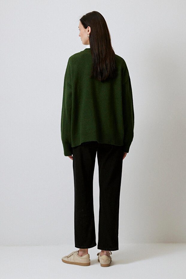 Solid Color Oversize Pullover - 3