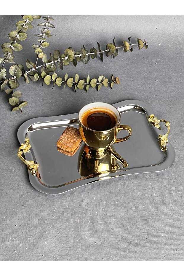 Silver Rectangular Presentation Tray - Curved Edge - 4