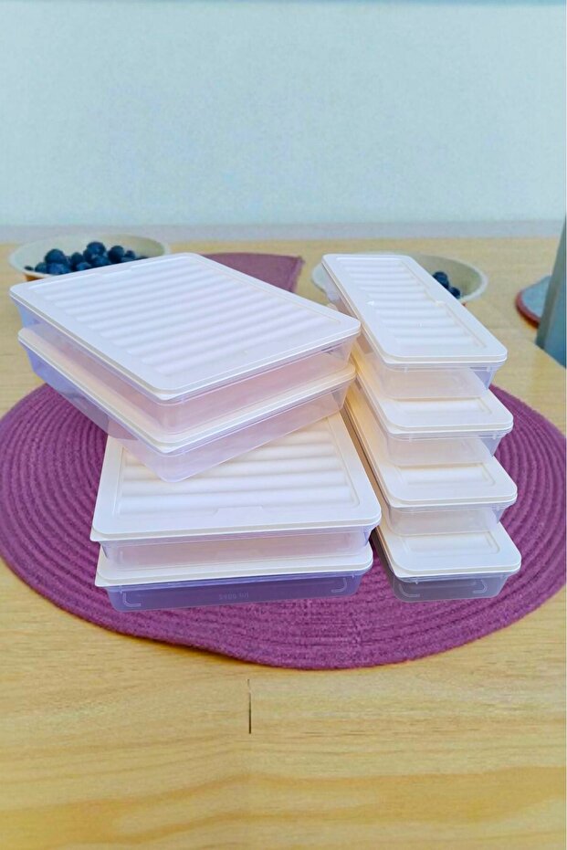 Storage Container Set of 8, Luxury Boxes That Can Go into Microwave and Freezer, 2.4 Lt and 1.2 Lt - 6