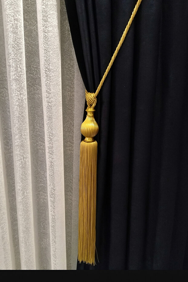 Fon Perde Tavan Bağlama Püsküllü Braçol 3'lü Set - 7