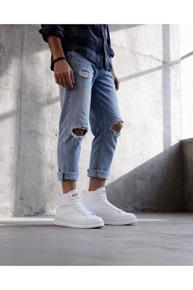 Yüksek Taban Ayakkabı C-030 Beyaz - 2