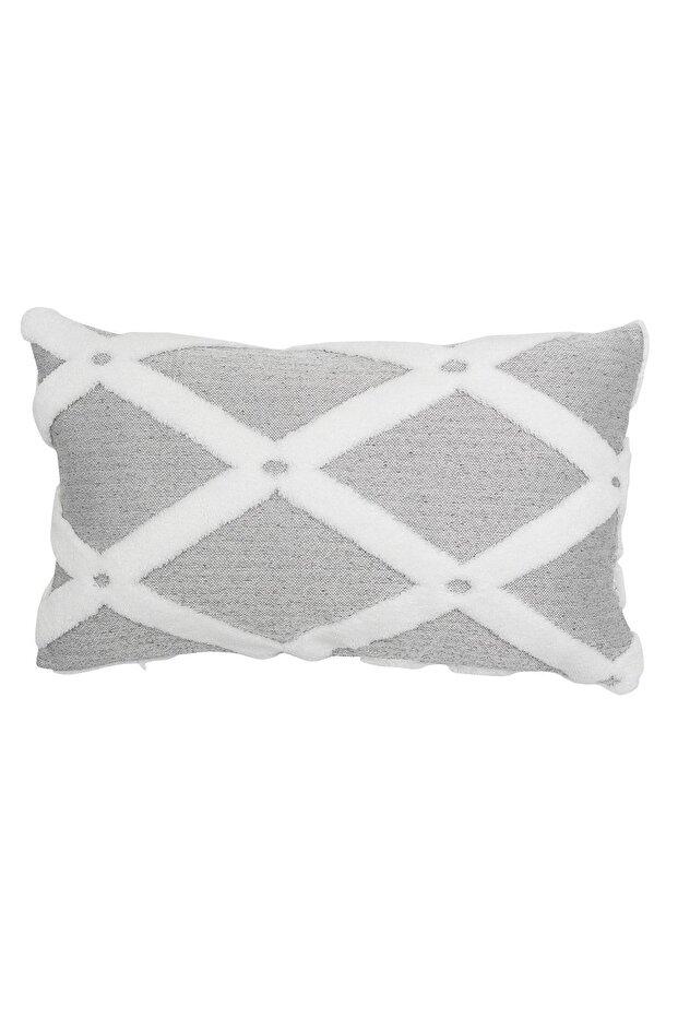 Bohemian Custom Design Punch Punch Pattern Rectangular Throw Pillow Cover Bella Gray - 3