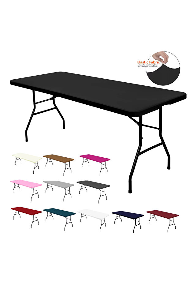 1 Pc 76×138cm Spandex Tablecloth Elastic Fitted Washable Wrinkle Resistant Patio Table Cover