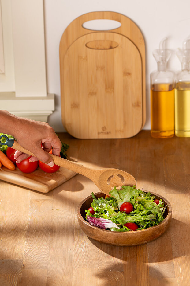 Rustik Bambu Oluklu Kaşık 28 cm - 3