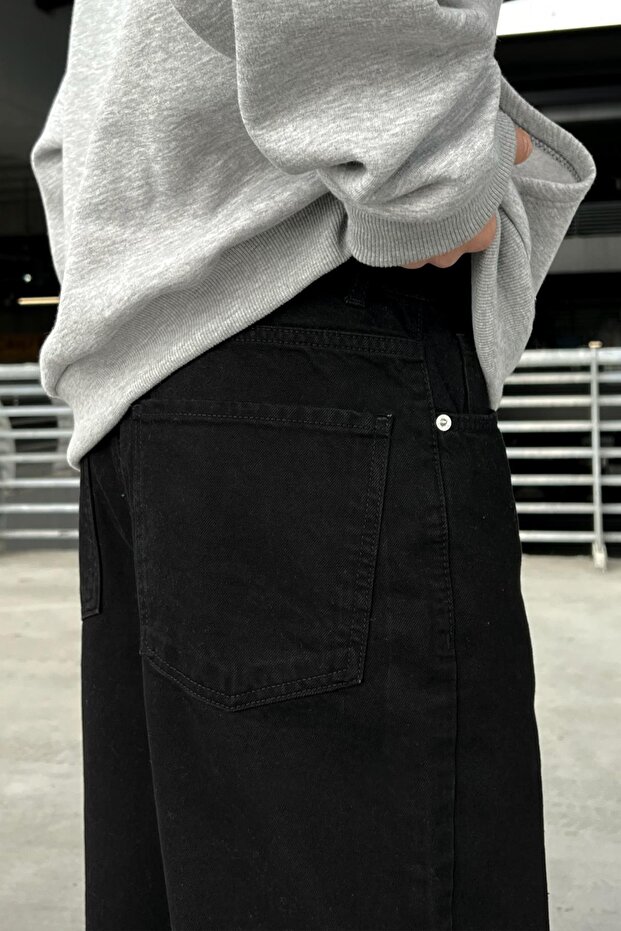 Basic Baggy Jean Siyah - 4