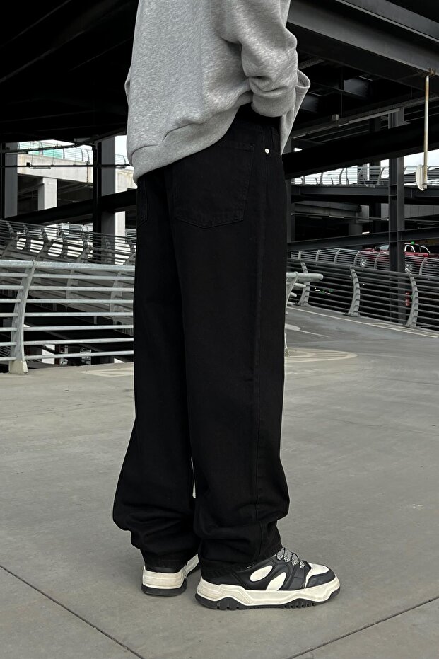 Basic Baggy Jean Siyah - 2