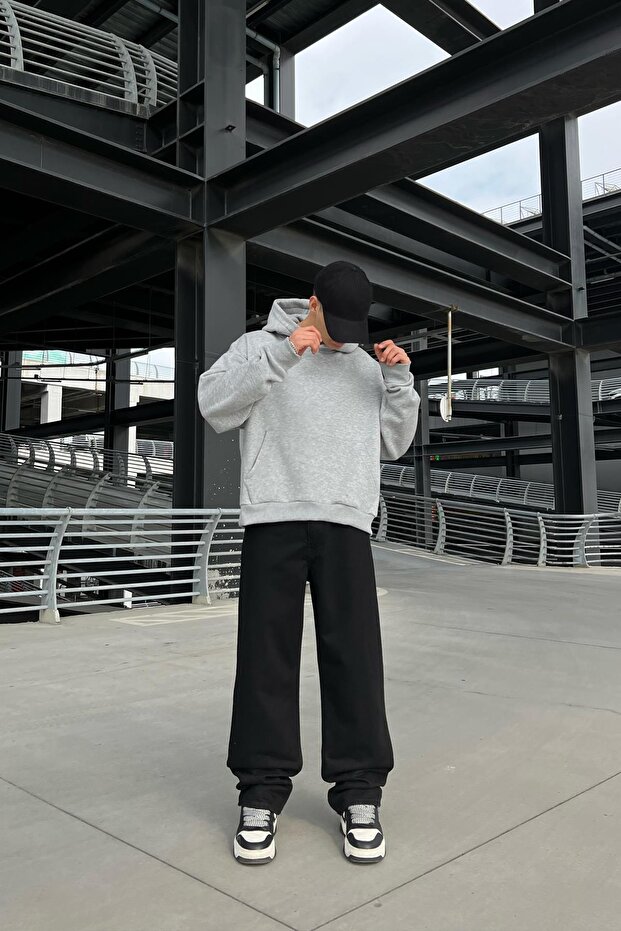 Basic Baggy Jean Siyah - 5