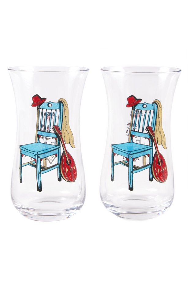 Nazenin Rakı Glass Set of 2 with Thin Bellies
