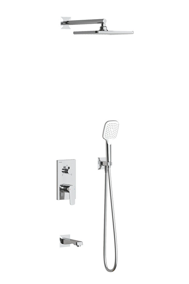 Simena Üç Yönlü Duş Seti-Krom - 1