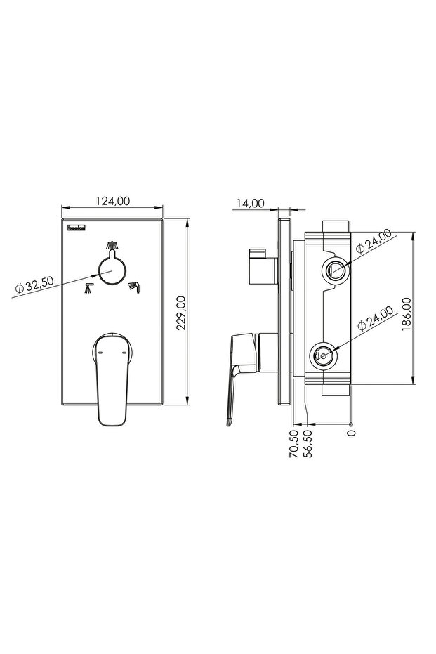 Simena Üç Yönlü Duş Seti-Krom - 2
