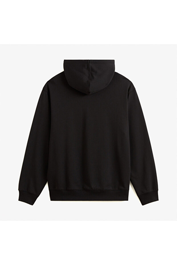 Punk Patch Pullover Erkek Siyah Sweatshırt - 4