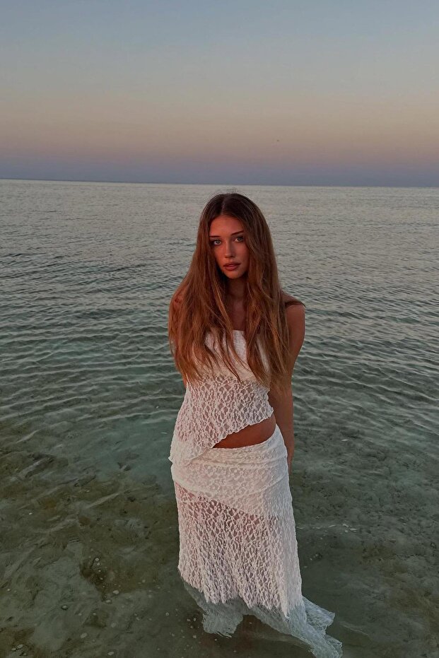 Dantel midi etek - 1