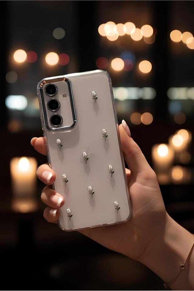 Samsung Galaxy A56 Case Embossed Patterned Glitter Transparent A+ Quality Cover