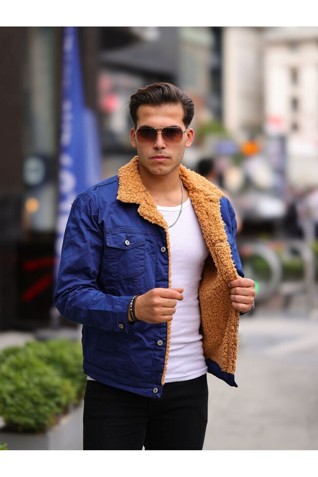MEN'S FURRY DENIM JACKET - 3