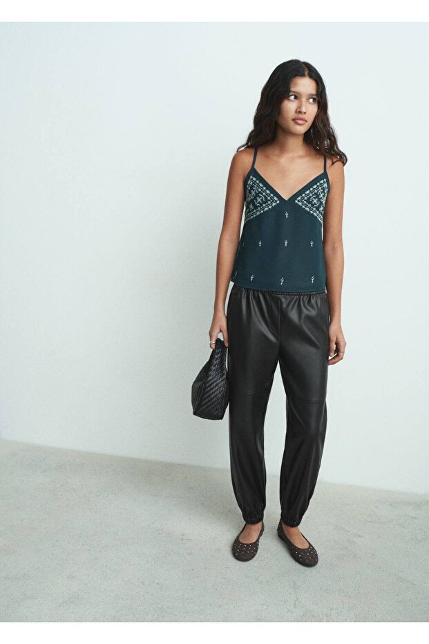 Polyester jogger pantolon - 2