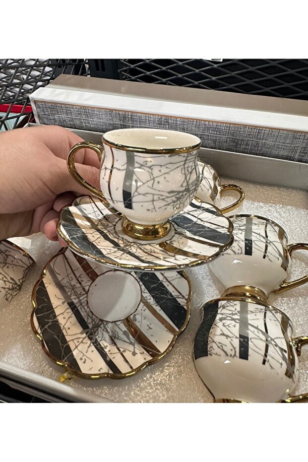 Marble patterned cup set - 4